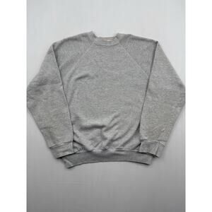 Vintage Tultex Sweatshirt 90s Blank Raglan Crewneck Dad Gray Mens Large